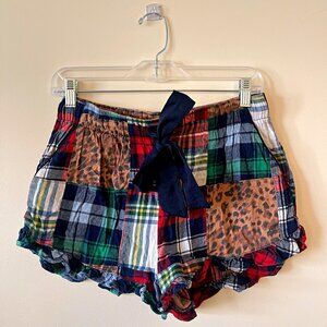 Aerie Women’s Plaid Patchwork Pajama Sleep Shorts_ Size: Small